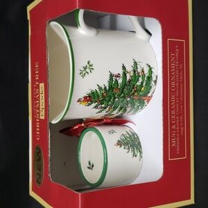 Spode NWT Christmas Tree Holiday Mug and Ornament Boxed Set